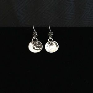 Silpada Hammered Disc with Spiral Design Earrings